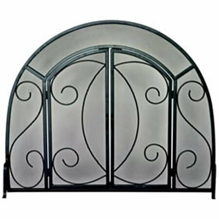 BLUEPRINTS SINGLE PANEL BLACK WROUGHT IRON ORNATE SCREEN WITH DOORS BL2017548